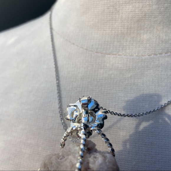 925 Silver Wrapped Geode Necklace - Picture 8 of 10